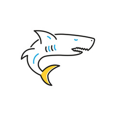 Multi color icon for shark