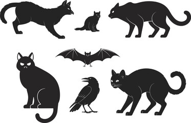 Halloween T-shirt, High-quality Halloween vector illustration featuring spooky and fun design elements including ghosts, jack-o'-lanterns, bats, witches, skulls, and spider webs.