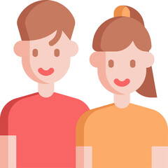 siblings illustration on a white background       