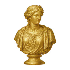 Obraz premium PNG Golden classical sculpture bust