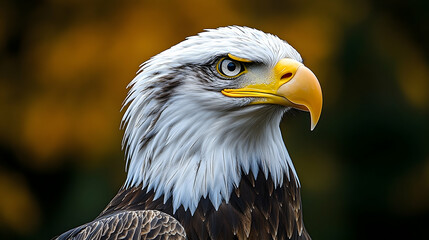 Obraz premium Close-up portrait of a bald eagle.