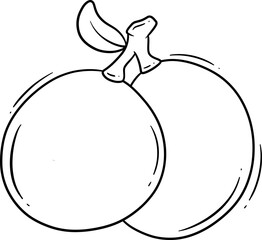 Outline of a Peach with Leaf
