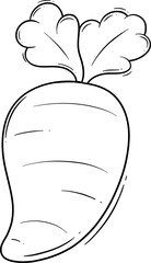 Simple Line Drawing of a Carrot