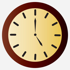 Vintage Wooden Clock Illustration