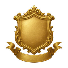 Obraz premium PNG Elegant golden shield emblem