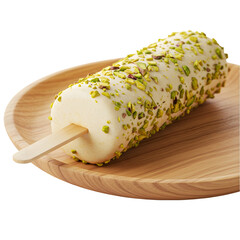 Pistachio Ice Cream Bar: Creamy, Refreshing Summer Treat on transparent background