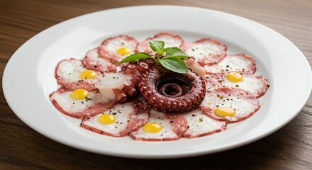 Octopus Carpaccio with Basil and Olive Oil