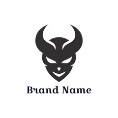 Red devil face vector with cartoon fire and heart symbols, a fiery Halloween demon head design