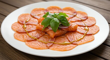 Salmon Carpaccio with Basil and Onion