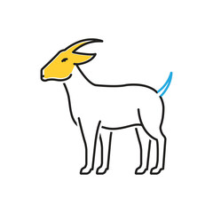 Multi color icon for goat