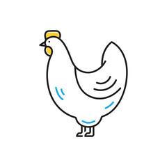 Multi color icon for hen;