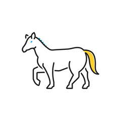 Multi color icon for horse