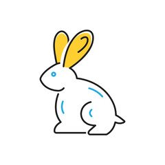 Multi color icon for rabbit