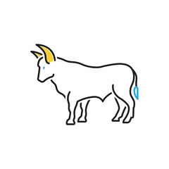 Multi color icon for bull