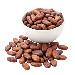 Roasted Cacao Beans: A Close-Up View of Rich, Aromatic Cacao Nibs on transparent background
