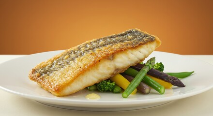 Prepared Fish Fillet with Asparagus