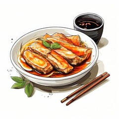 the AI Image Generator, Delicious Bowl of Noodles With Crispy Tofu and Fresh Herbs