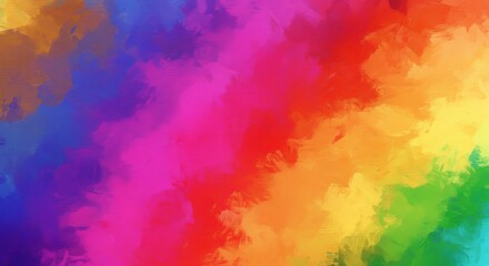 Vibrant Rainbow Abstract: A Colorful, Impressionistic Brushstroke Painting