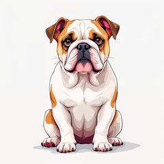 Fototapeta premium English Bulldog Puppy Vector Illustration isolated