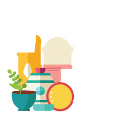 Homemade crafts isolated on white background