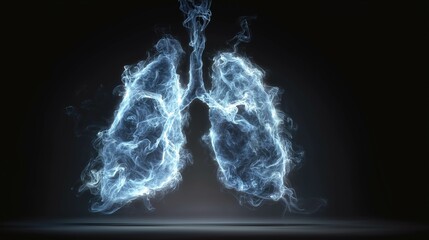 Human lungs made of smoke to share awareness of danger of bad habit like smoking for World no Tabacco day 