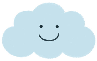 Smiling Cloud Crayon Illustration