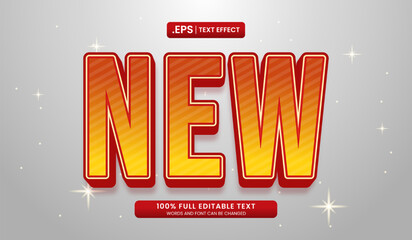 Title Word new in red and yellow. Suitable for designs for promotions, sales, and advertisements.