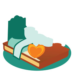 Mothers day breakfast in bed isolated on white background