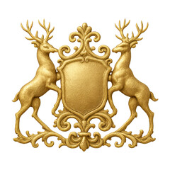 Fototapeta premium PNG Elegant golden deer emblem