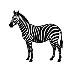 Fototapeta premium Flat and Minimal Zebra logo vector illustration isolated on white background