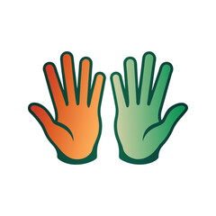Orange and Green Hand Gestures