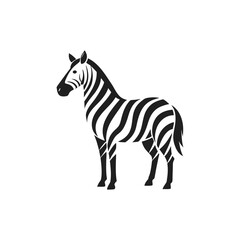 Fototapeta premium Flat and Minimal Zebra logo vector illustration isolated on white background