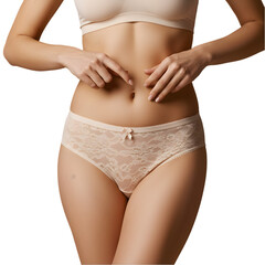 Peach Lace Panties: Elegant Lingerie for Women on transparent background