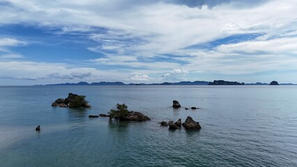 Rock island aerial view in Krabi Thailand