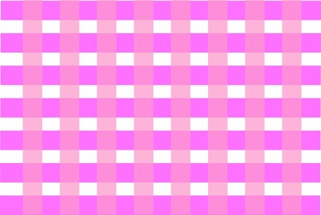 A pattern of alternating pink and white squares creates a checkerboard effect