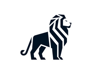 Lion full body symbol in flat vector