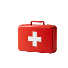 Obraz premium Red First Aid Kit: Emergency Preparedness Essentials isolated on transparent background