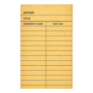 PNG Vintage library card template