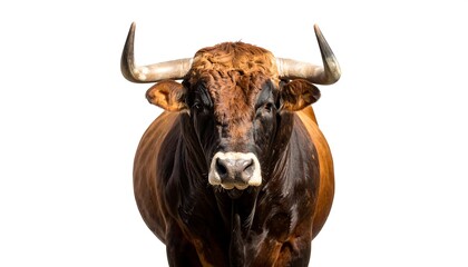 Naklejka premium Bull with horns isolated on white.