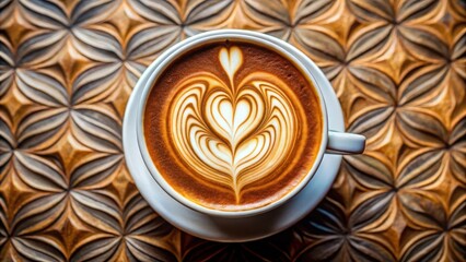 Steamed milk creates a heart shape on top of espresso