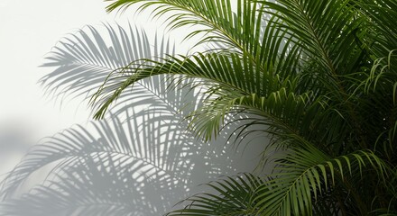Palm Fronds and Shadows: A Serene Minimalist Study