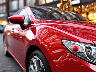 Car Ding: Close-up of a car with a notable small dent or ding