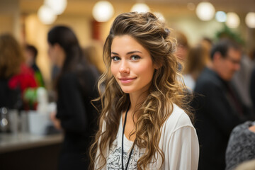 Obraz premium Compassionate Care: A Smiling Female Doctor Engaging with a Patient