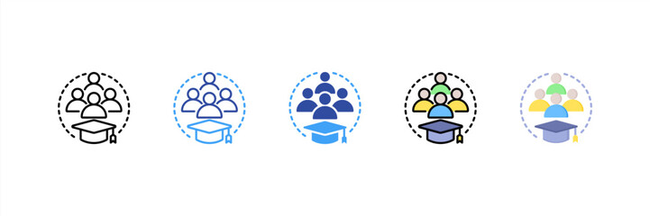 Collaboration Multi Style Icon Set