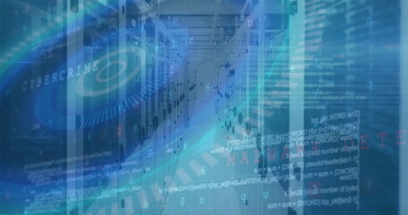 Fototapeta premium Image of data processing over server room