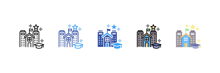 Fototapeta premium University Multi Style Icon Set