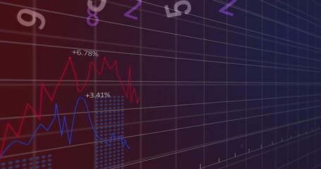 Image of financial connections over dark background