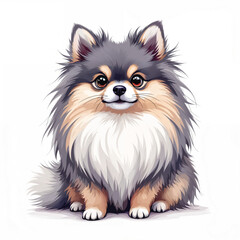Obraz premium Pomeranian Puppy Vector Illustration isolated