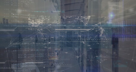 Image of connections and data over servers