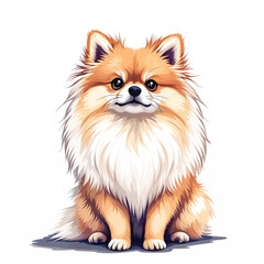 Obraz premium Pomeranian Puppy Vector Illustration isolated